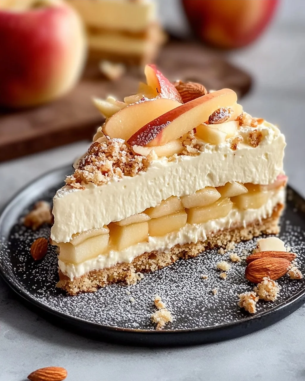 Apfel-Mascarpone-Torte mit Mandelboden