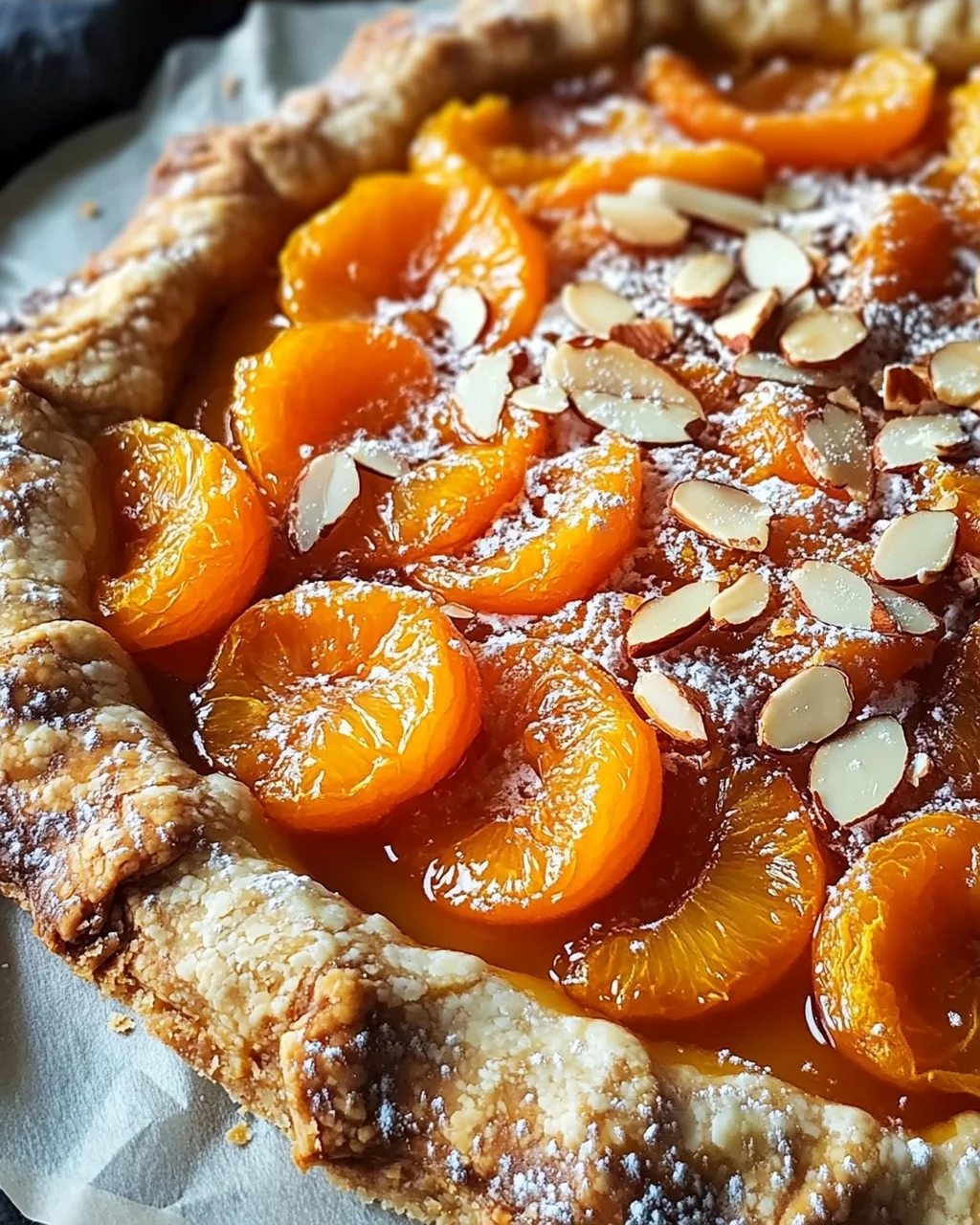 Aprikosen-Galette mit Mandelplättchen