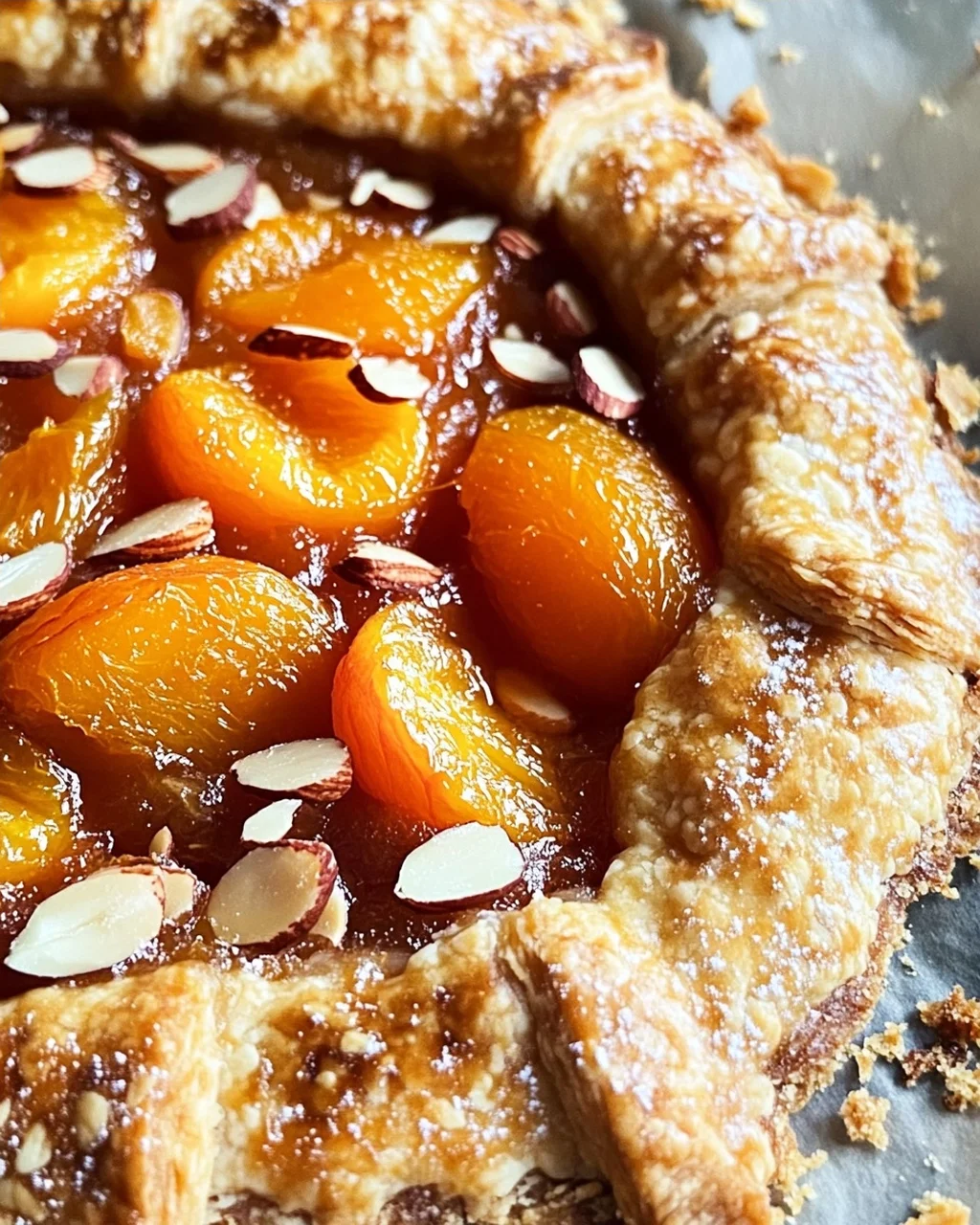 Aprikosen-Galette mit Mandelplättchen