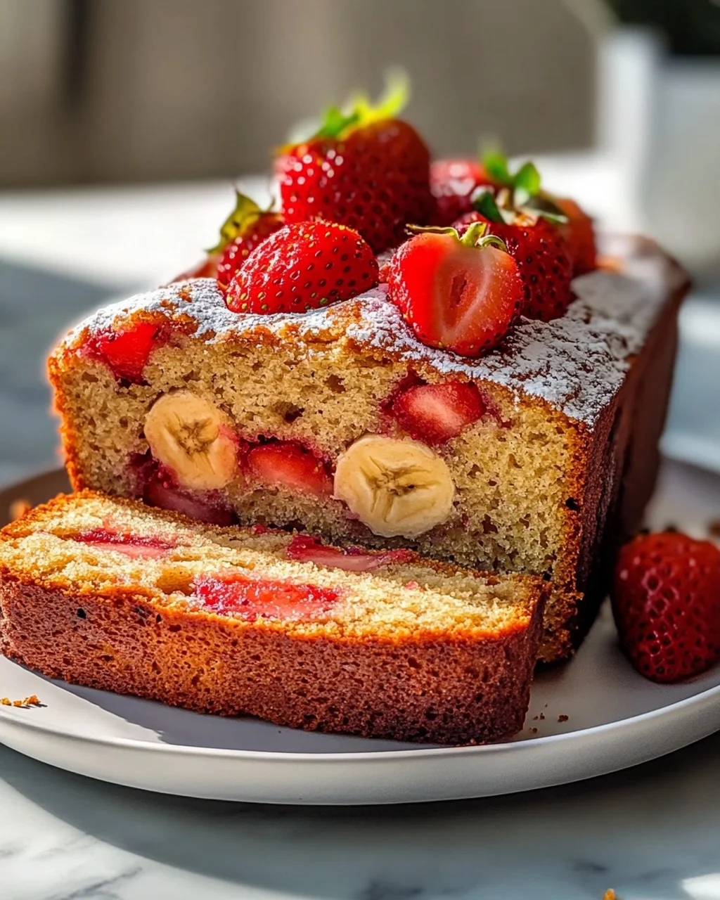 Bananen-Erdbeer-Früchtebrot: Süß, einfach & lecker backen!