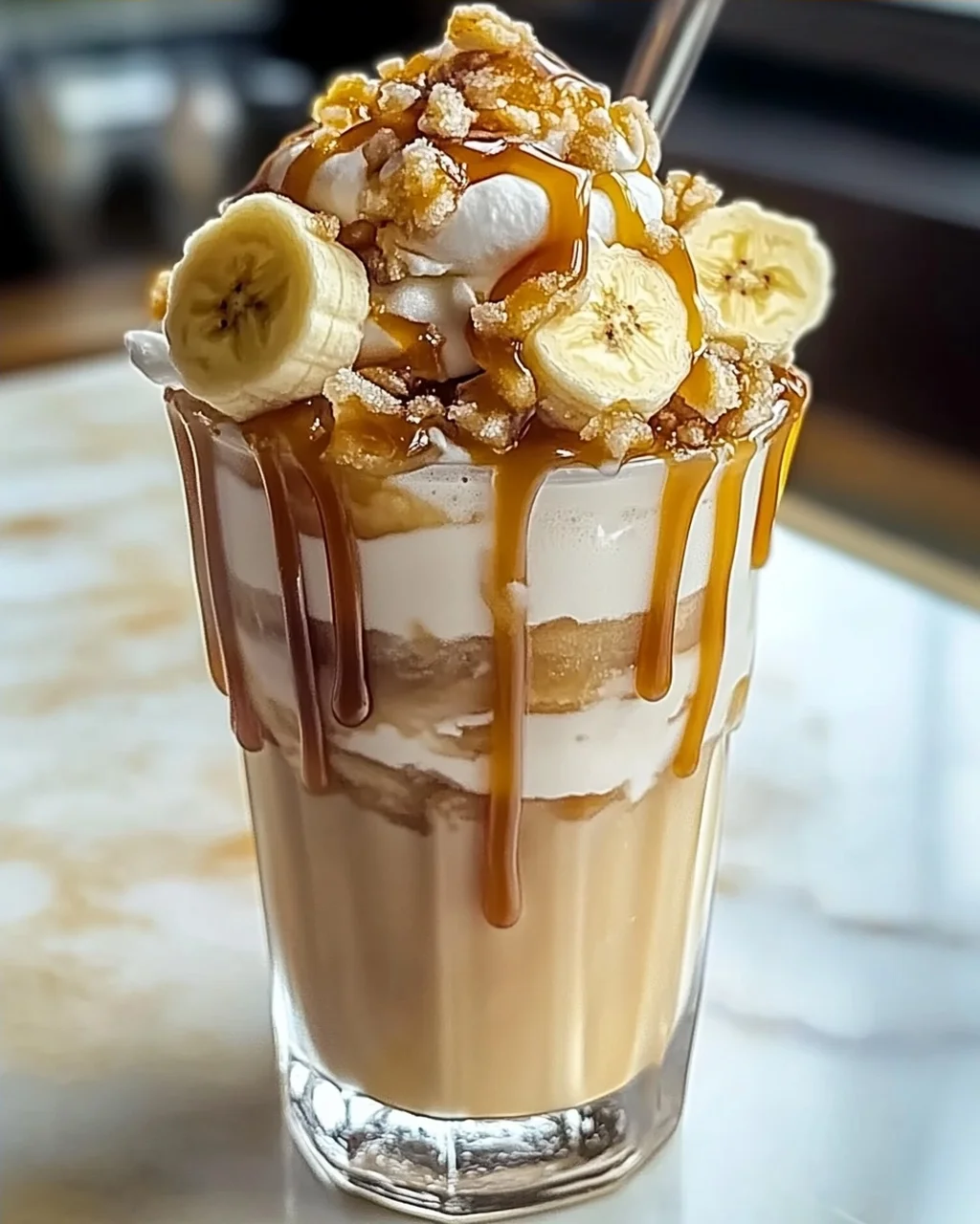 Bananen-Karamell-Frappé: Schnell und cremig genießen