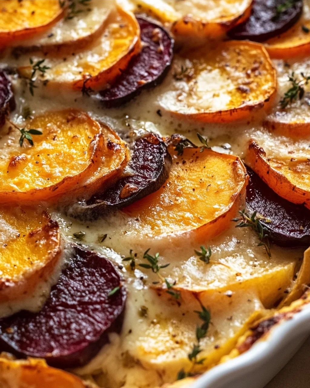 Cheesy Root Vegetable Gratin
