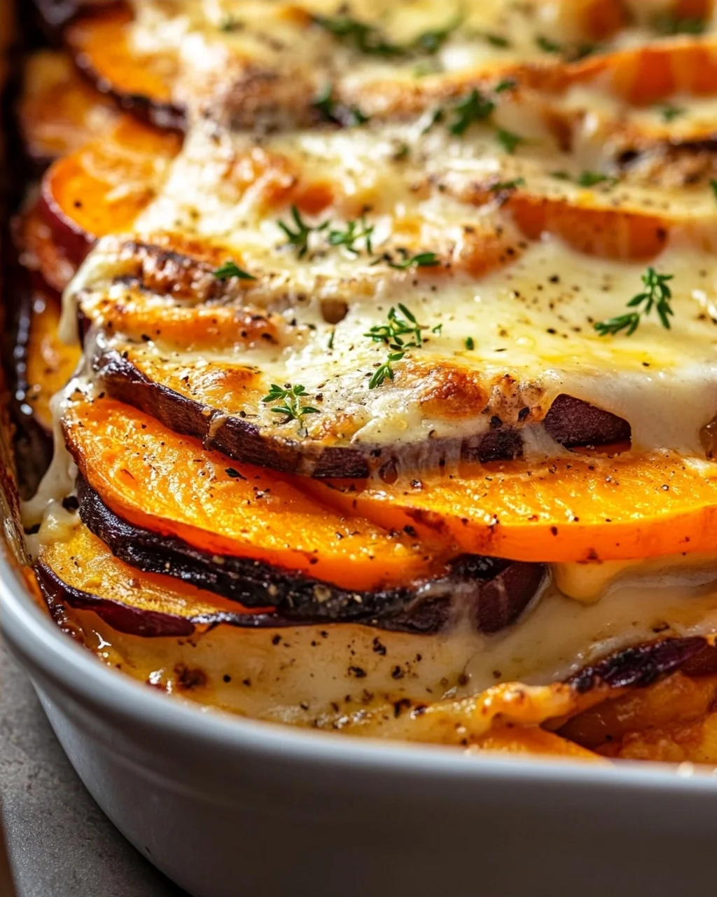 Cheesy Root Vegetable Gratin