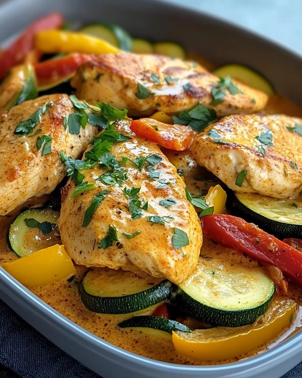 Creamy Paprika Zucchini Chicken Delight