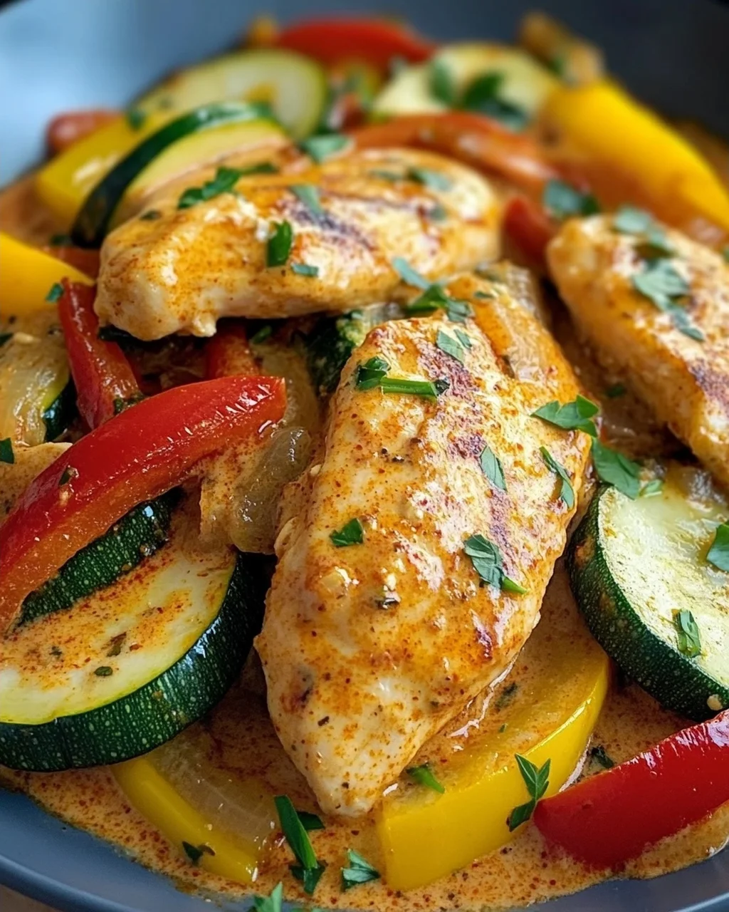 Creamy Paprika Zucchini Chicken Delight