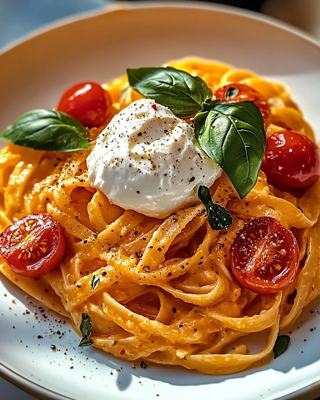 Cremige Tomaten Burrata Pasta