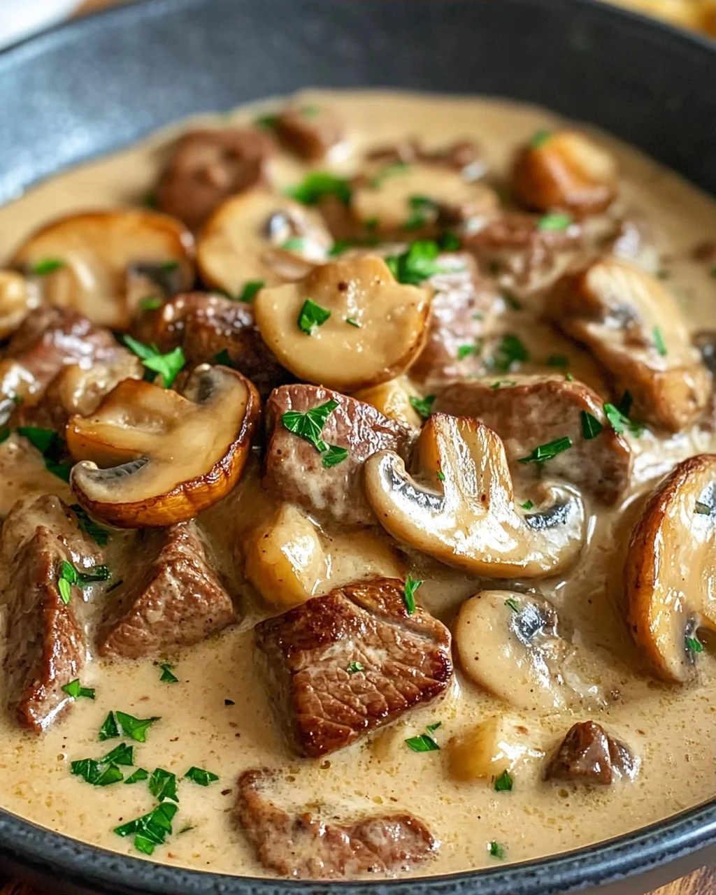 Cremiger Filettopf mit Champignons