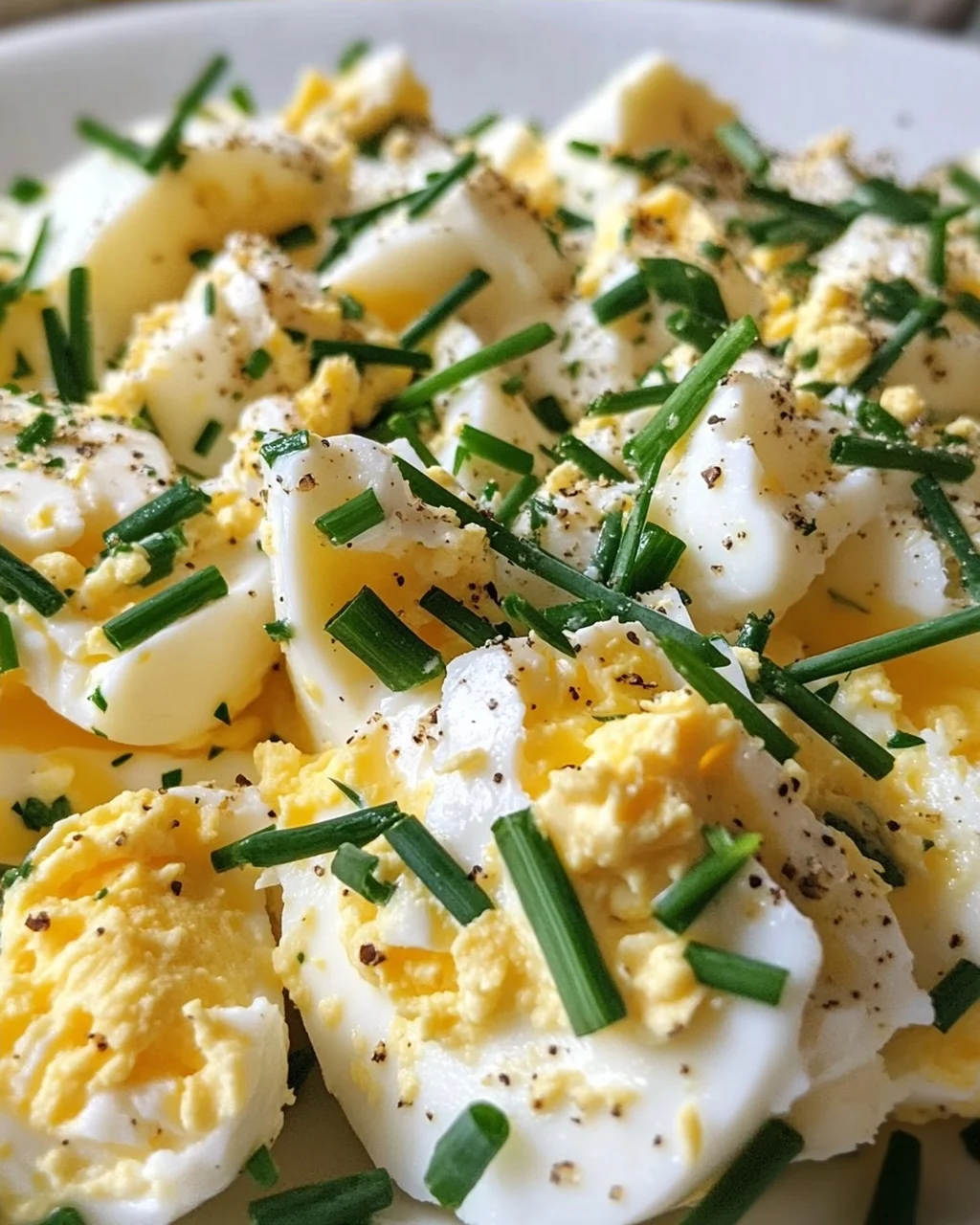 Eiersalat aus körnigem Frischkäse