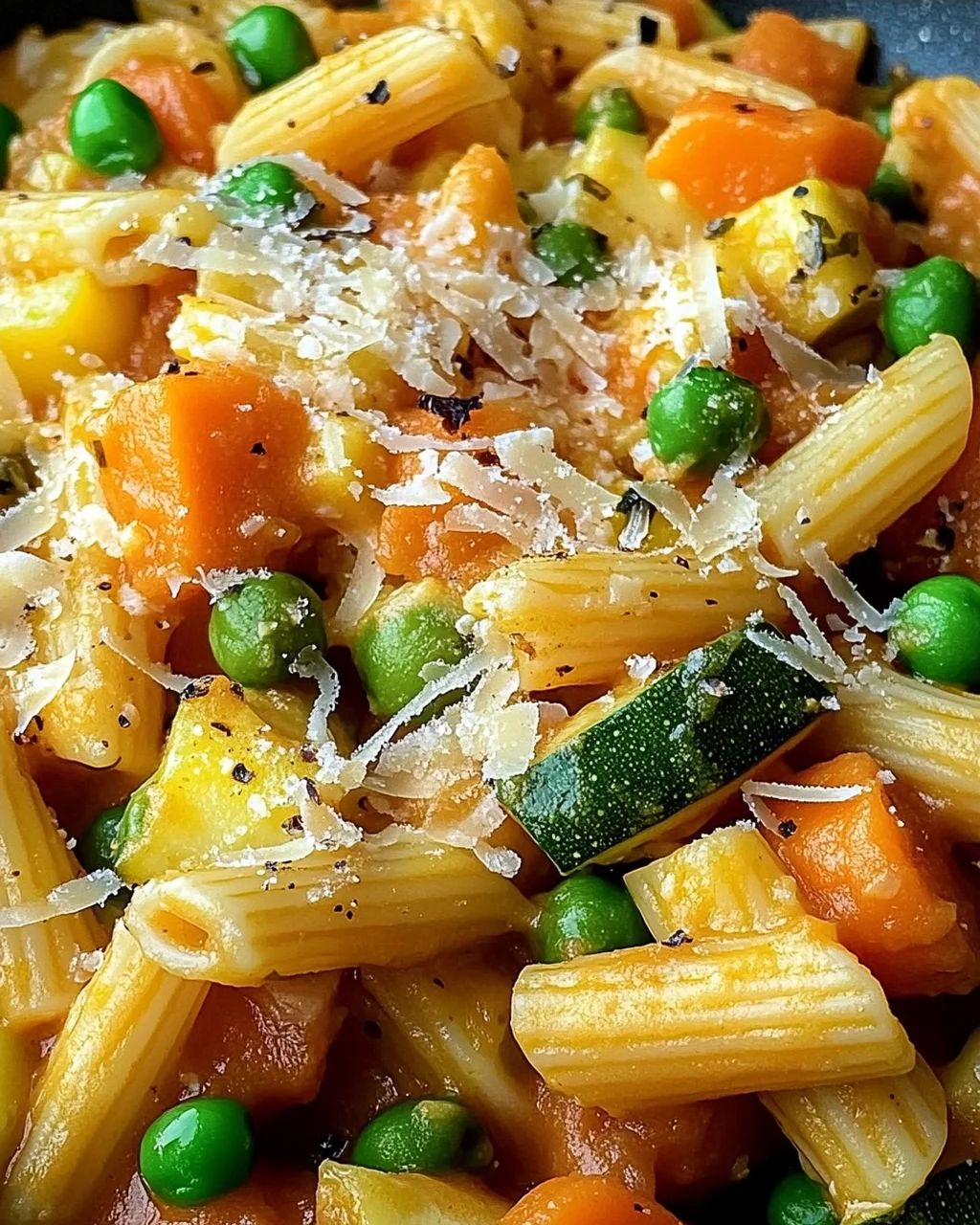Ein-Topf-Kritharaki mit Gemüse und Parmesan