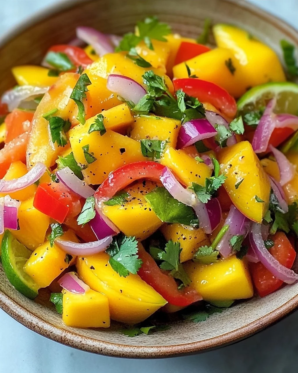 Erfrischender Mango-Salat mit Limetten-Dressing Rezept