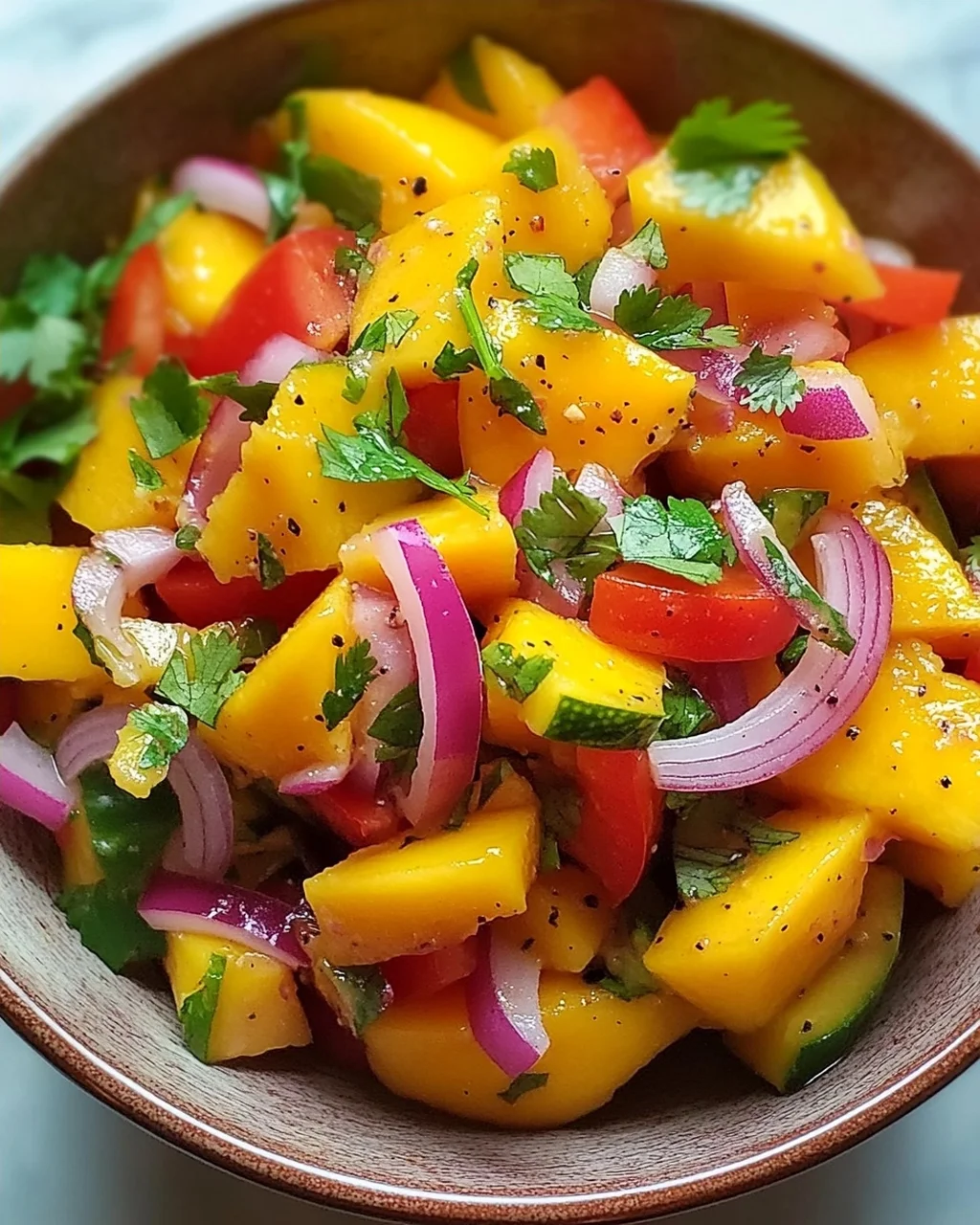 Erfrischender Mango-Salat mit Limetten-Dressing Rezept