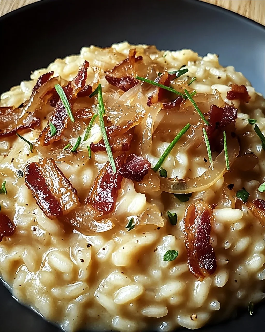 Französisches Zwiebel und Speck Risotto