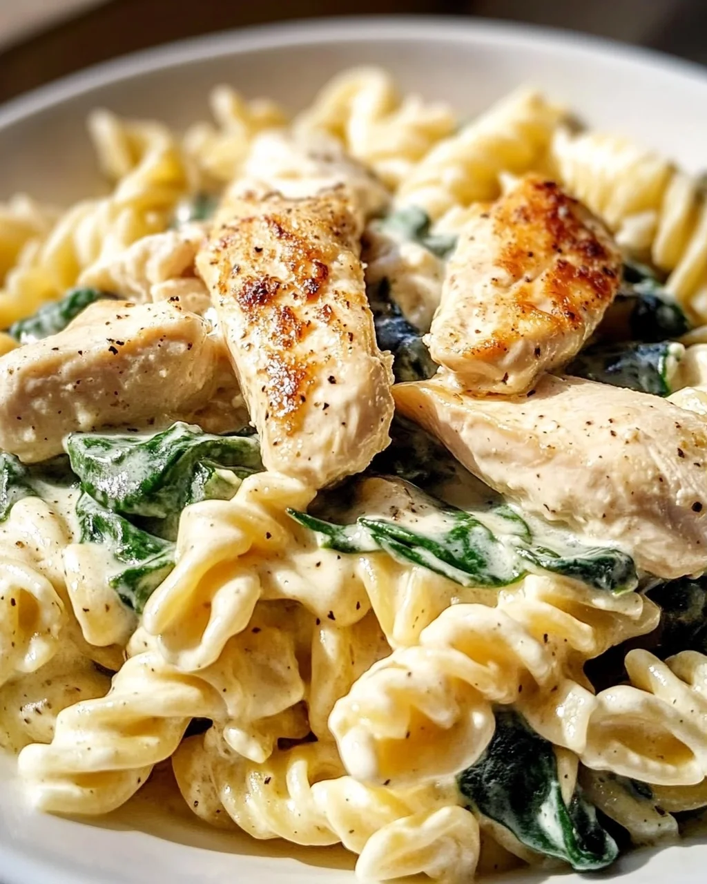 Frischkäse Spinat Hähnchen Pasta – Cremig und lecker genießen!