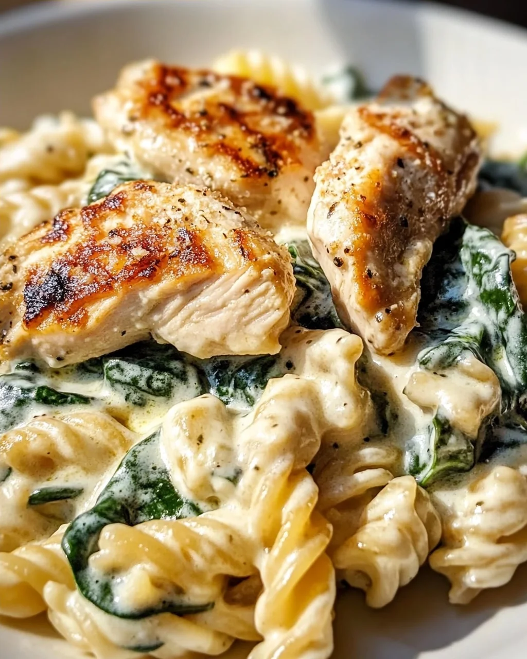 Frischkäse Spinat Hähnchen Pasta – Cremig und lecker genießen!