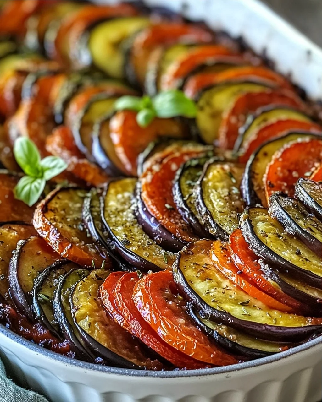 Gebackenes Ratatouille mit aromatischer Tomatensoße