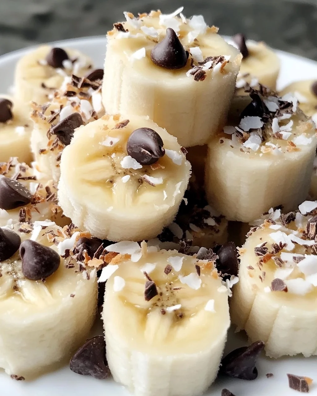 Gefrorene Bananen-Joghurt-Bissen für heiße Tage