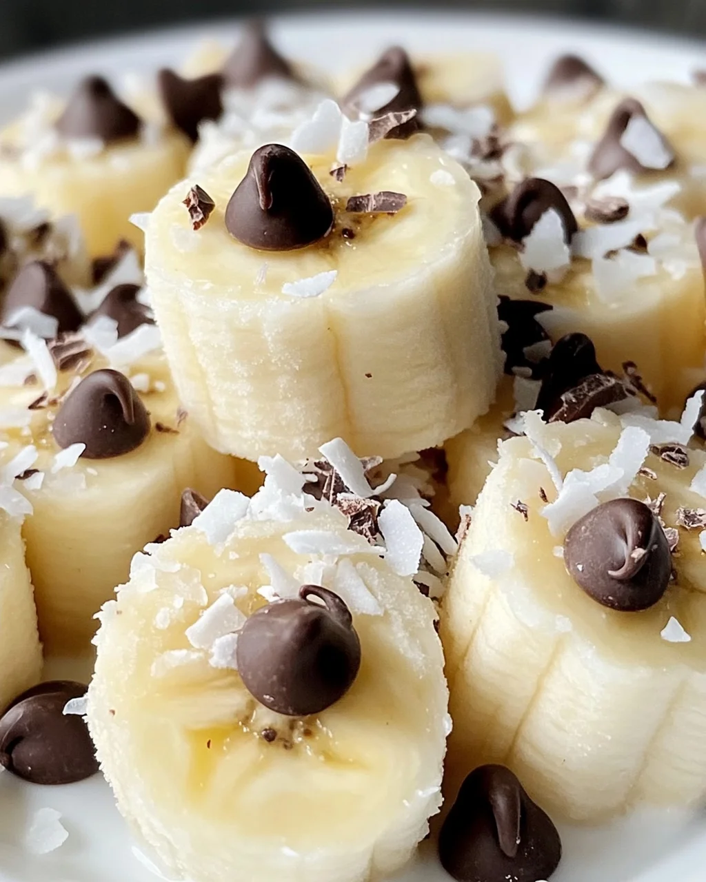 Gefrorene Bananen-Joghurt-Bissen für heiße Tage
