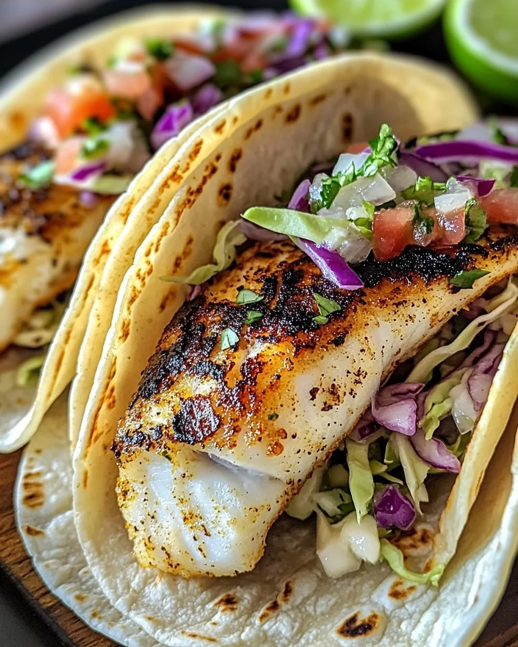 Gegrillte Fisch-Tacos für den perfekten Abendessen-Genuss