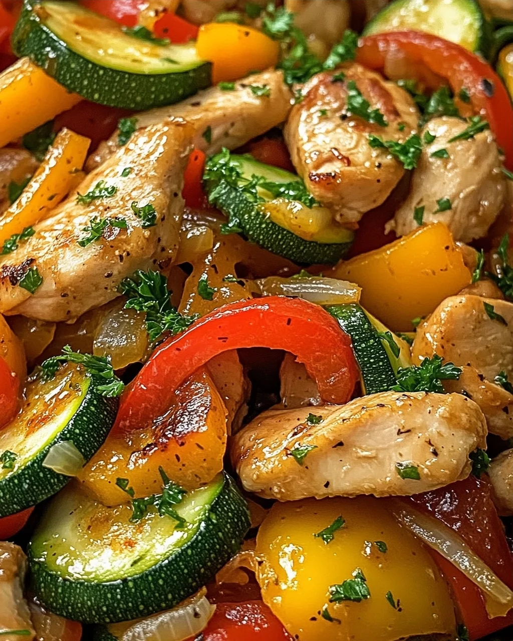 Gemüsepfanne mit Hähnchen