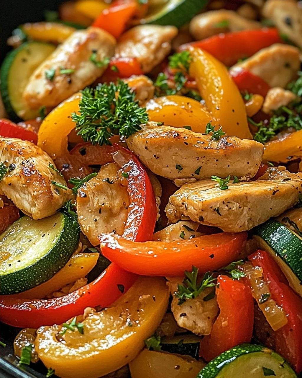 Gemüsepfanne mit Hähnchen