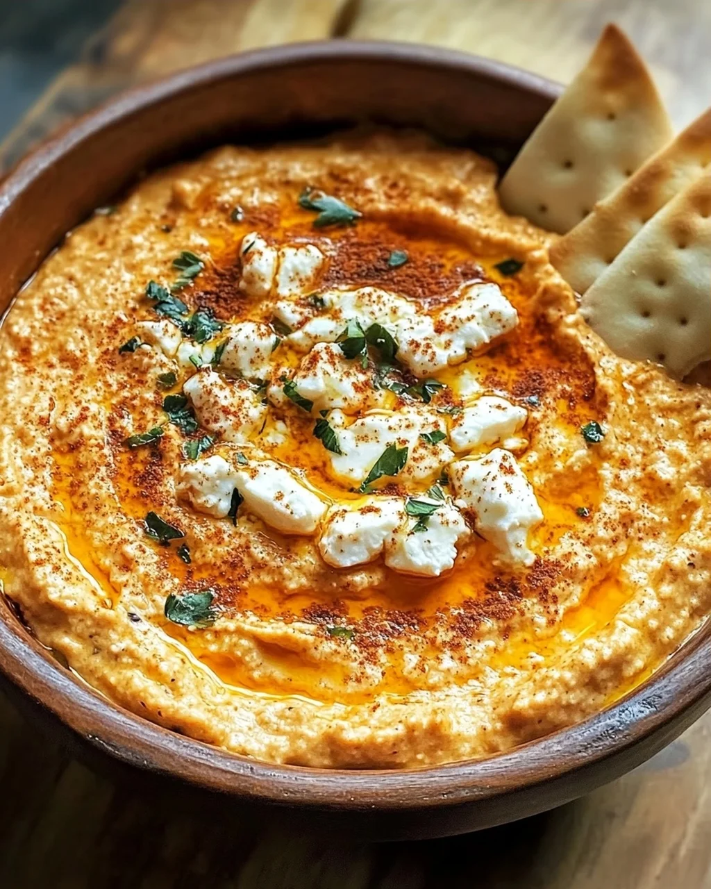 Gerösteter Paprika Feta Dip für entspannte Abende