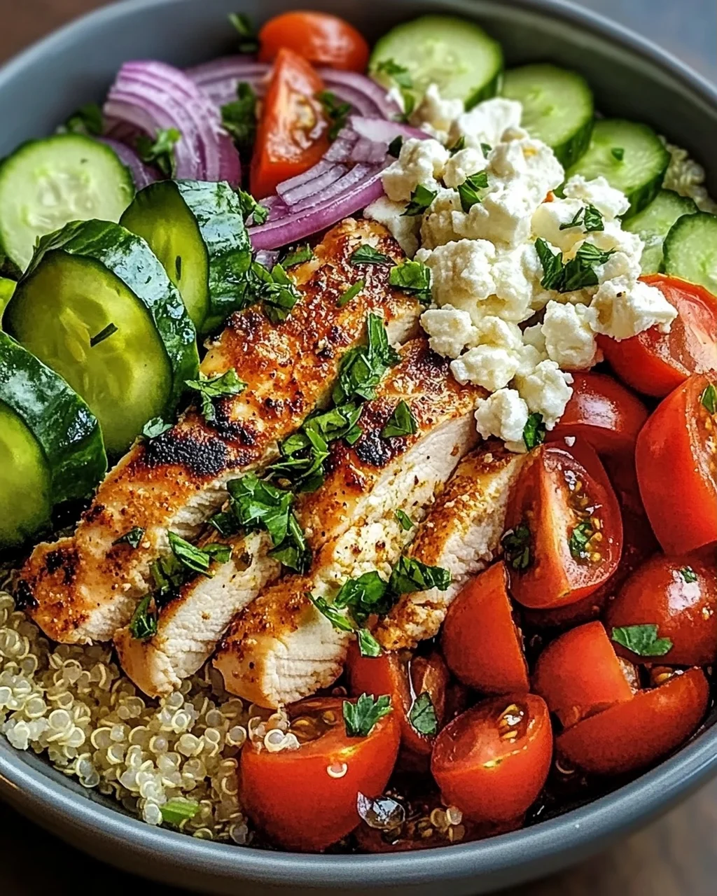Griechische Hähnchen-Bowl