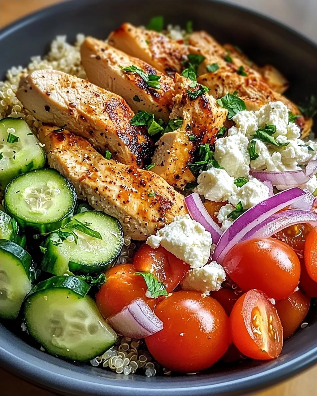 Griechische Hähnchen-Bowl
