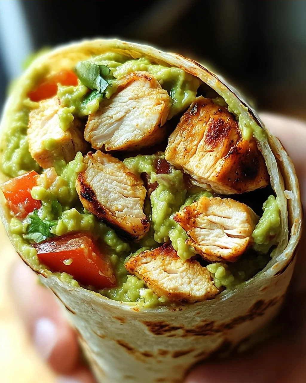 Guacamole Hähnchen Wraps