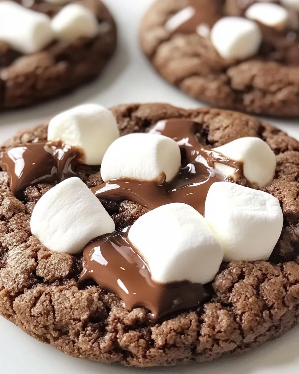 Heiße Schokoladenkekse mit gooey Marshmallows