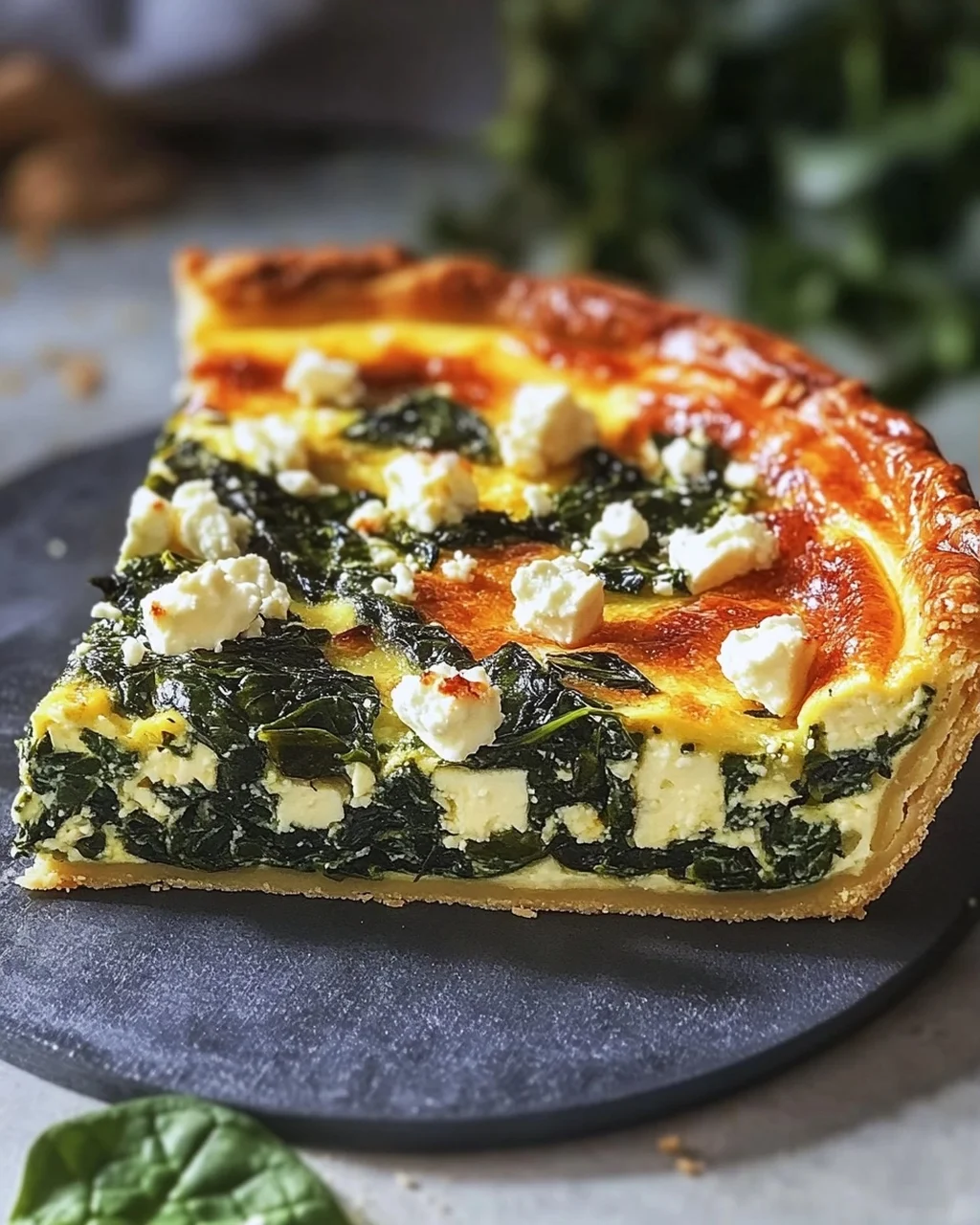 Herzhafte Quiche mit Spinat und Feta