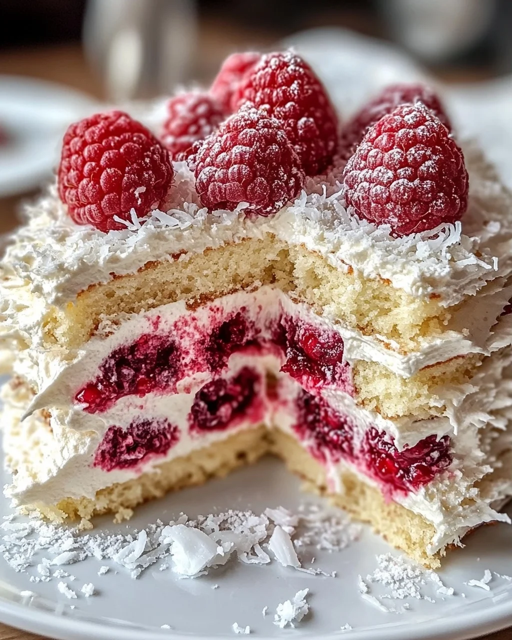 Himbeer-Raffaello-Torte ohne Gelatine