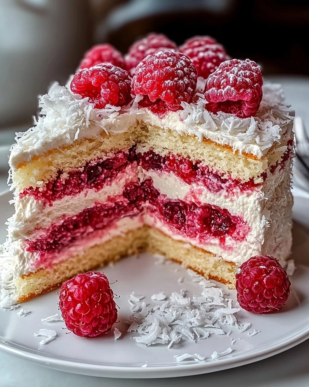 Himbeer-Raffaello-Torte ohne Gelatine