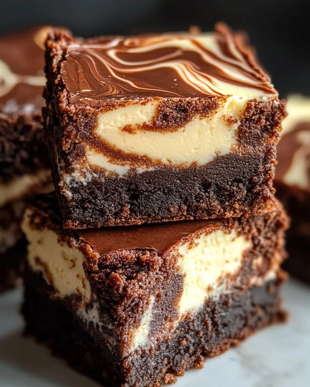 Käsekuchen Brownies mit Frischkäse und Schokolade