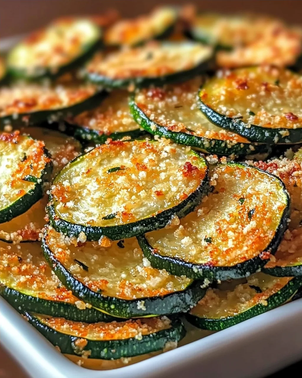 Knoblauch Parmesan Zucchini Chips für den Air Fryer