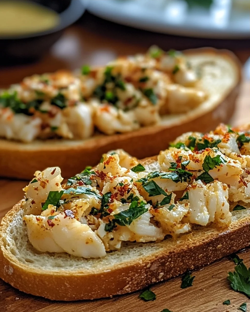 Knoblauchbutterkrabbenbrot für Feinschmecker
