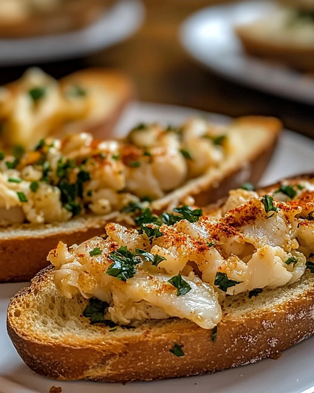 Knoblauchbutterkrabbenbrot für Feinschmecker