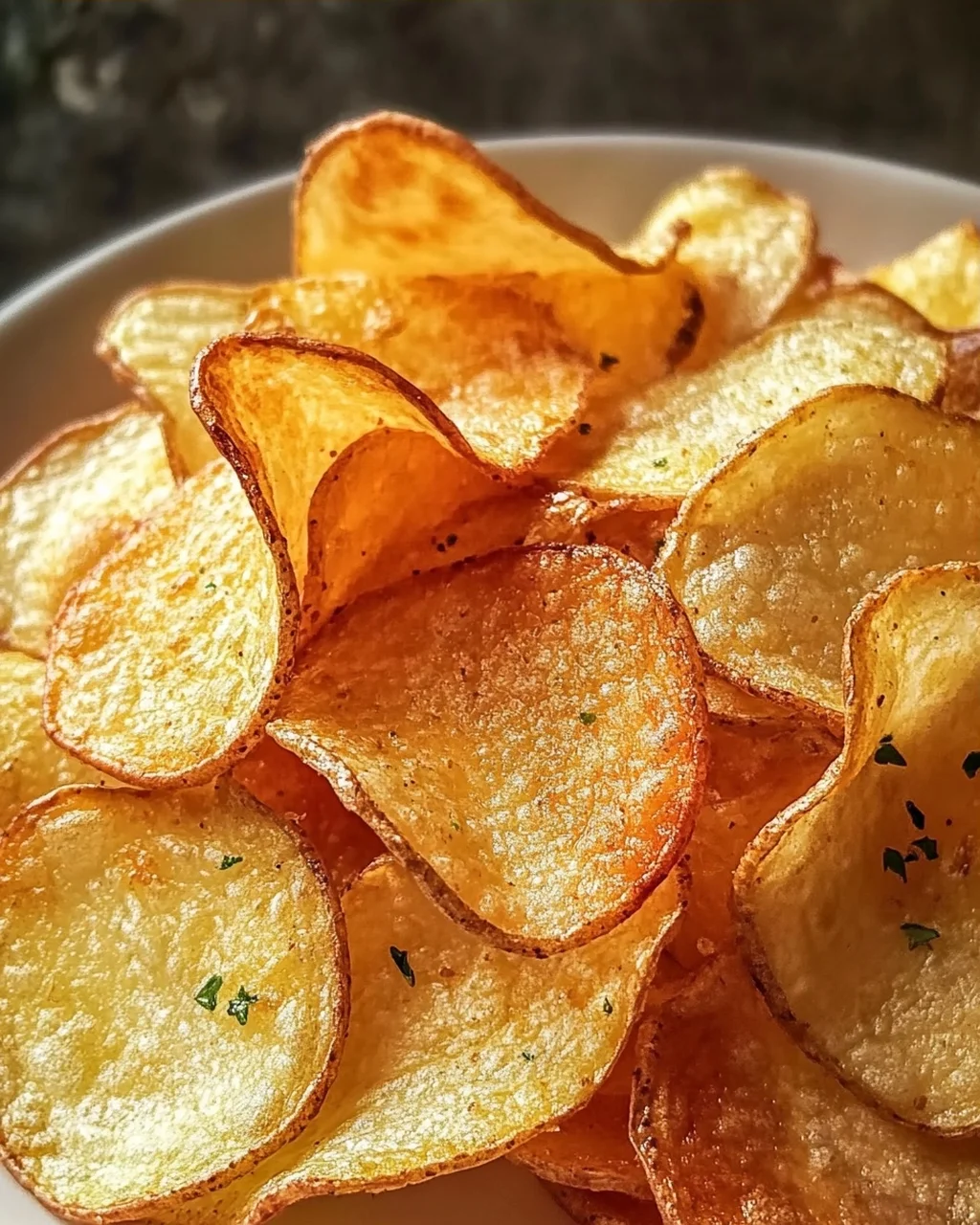 Knusprige Kartoffelchips aus der Heissluftfritteuse Rezept