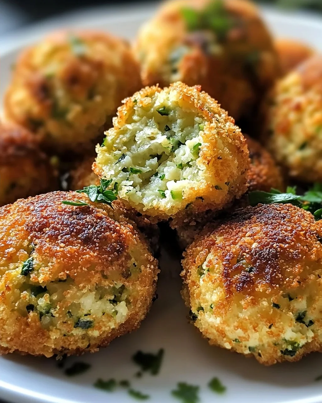 Knusprige Zucchini-Feta-Bällchen aus dem Ofen