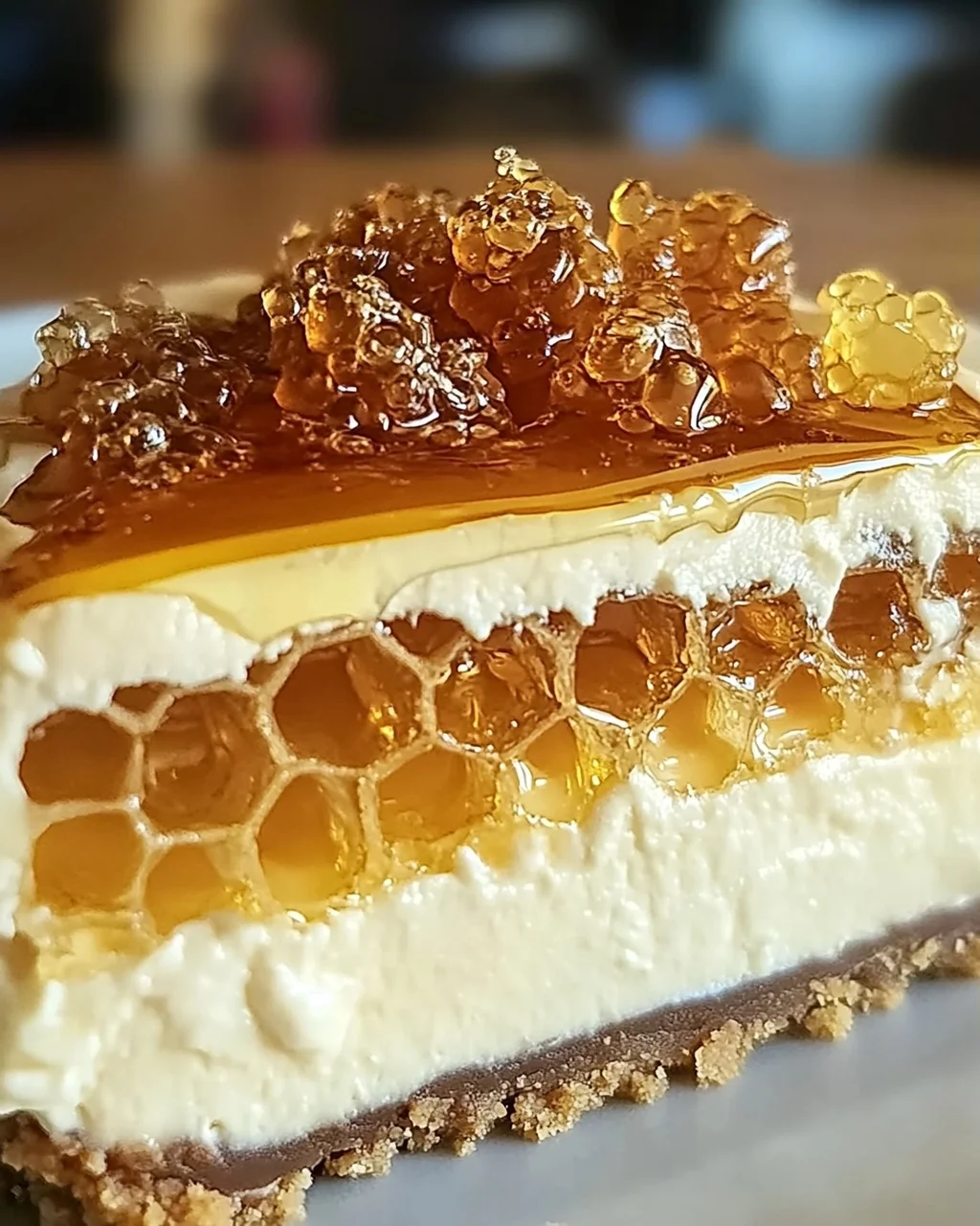 Knuspriger & Cremiger Honigwaben Käsekuchen Genuss