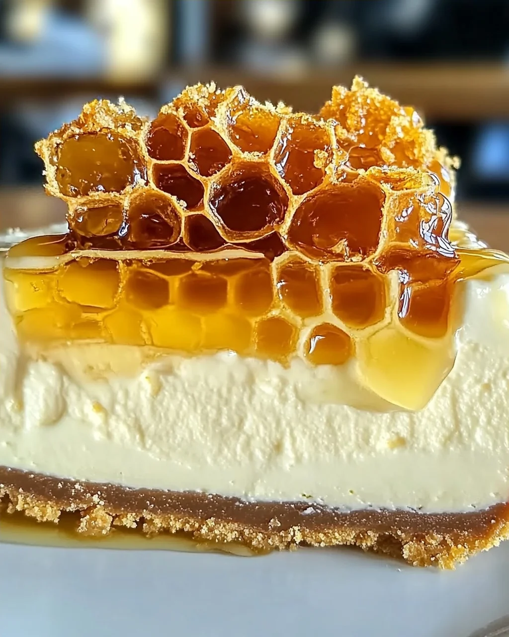 Knuspriger & Cremiger Honigwaben Käsekuchen Genuss