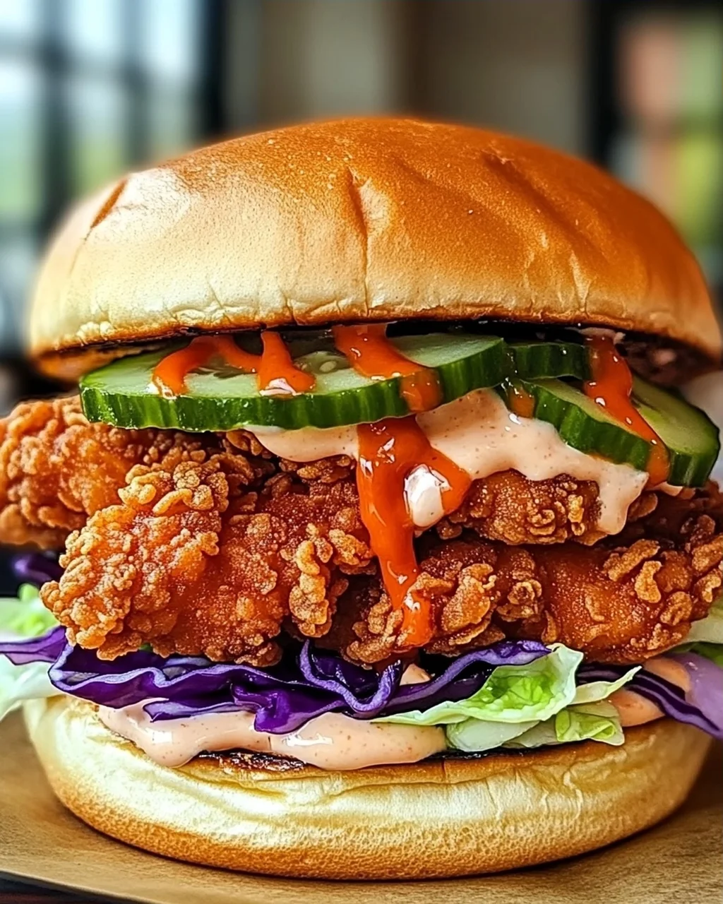 Knuspriges Thai Gebratenes Hähnchen Sandwich erleben