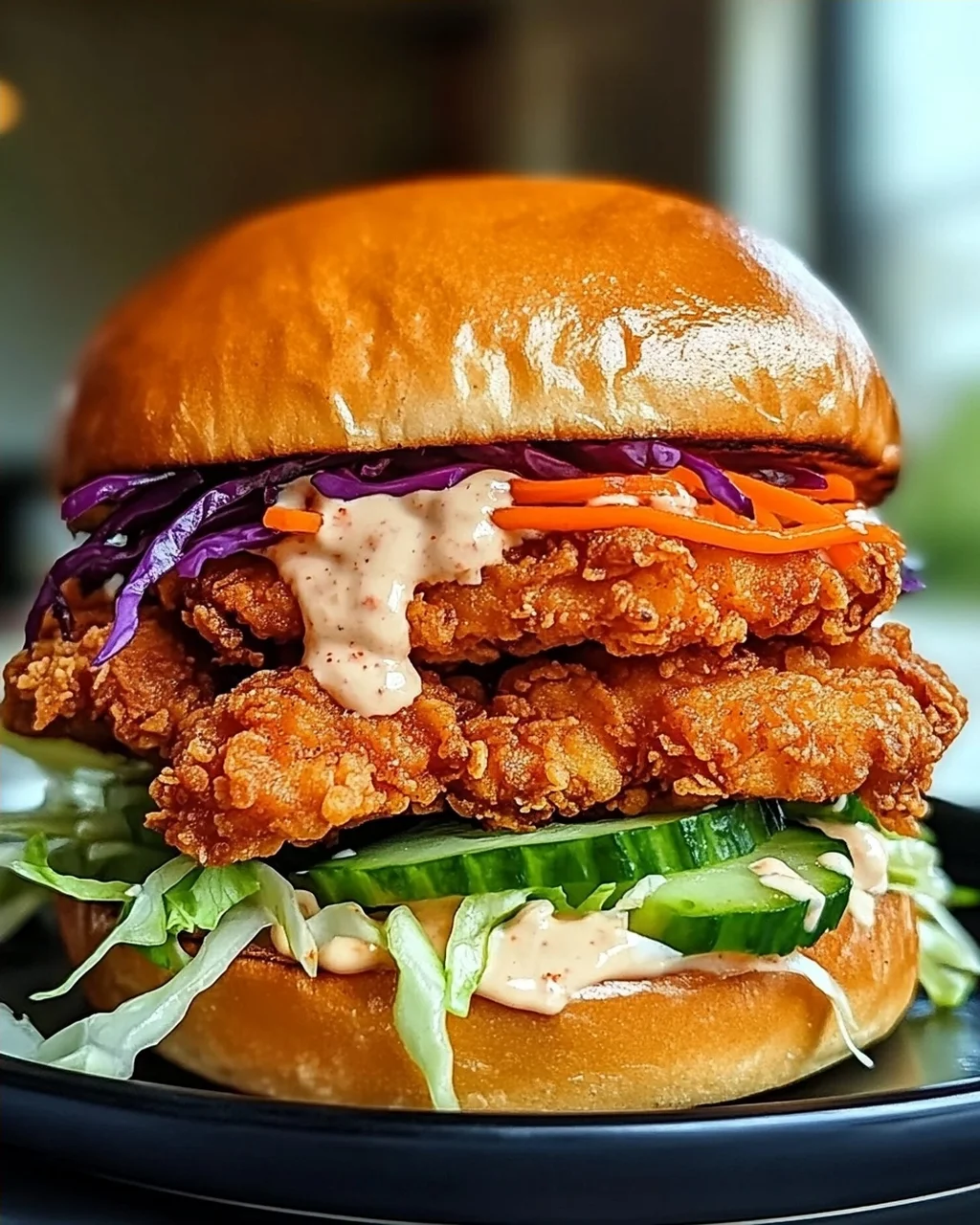 Knuspriges Thai Gebratenes Hähnchen Sandwich erleben