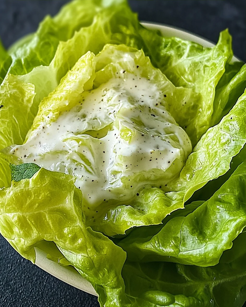Kopfsalat mit Omas Sahne-Zitronen-Dressing