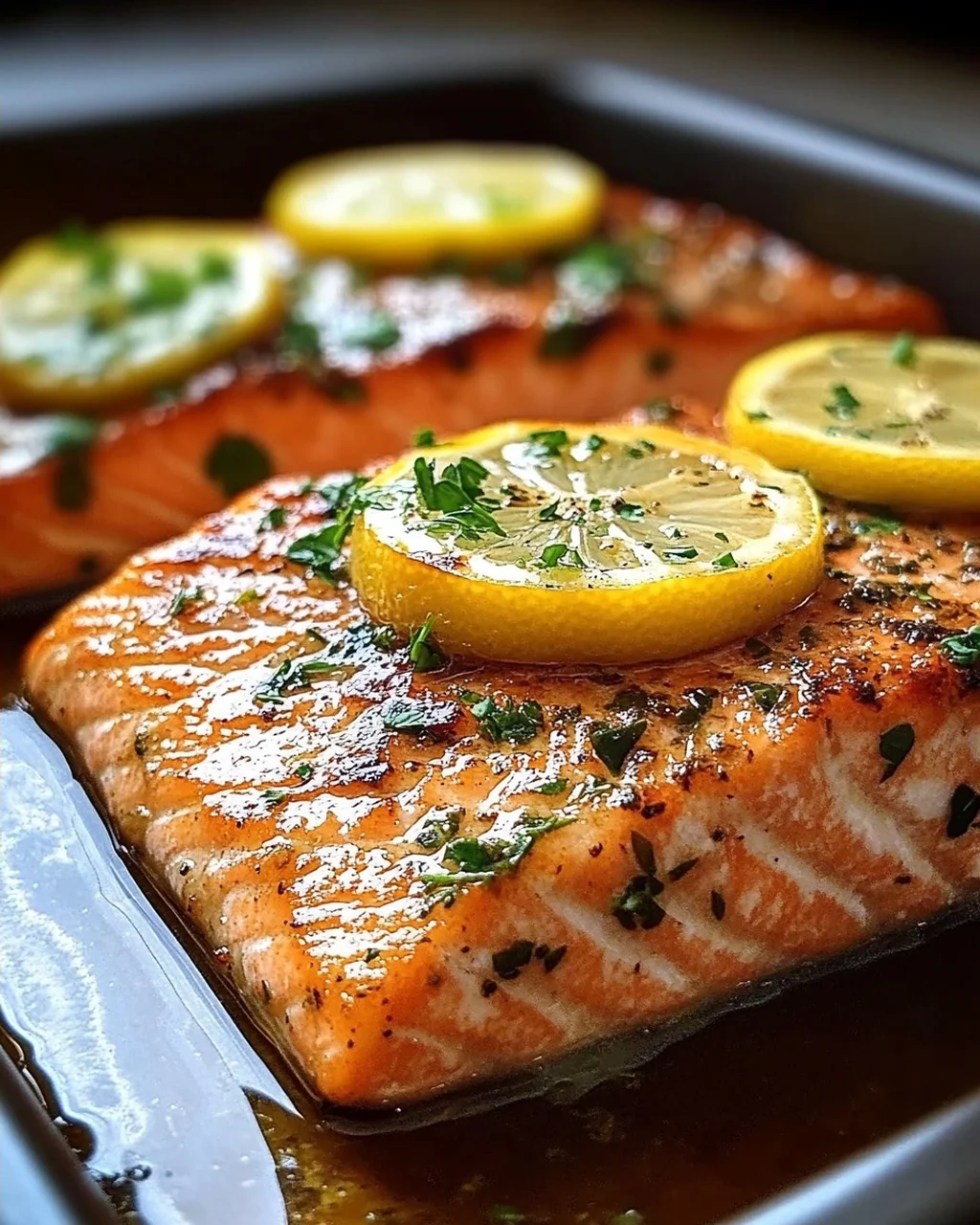 Köstliches und super saftiges Lachsfilet aus dem Ofen