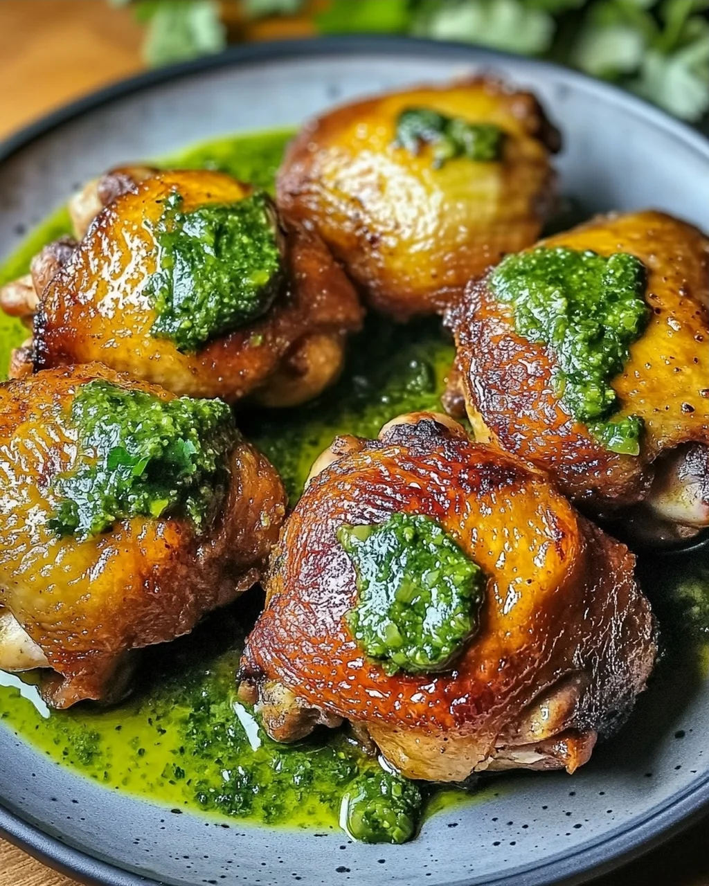 Krosses Brathähnchen mit limettiger Grüner Sauce