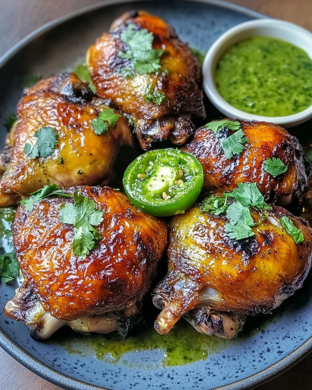 Krosses Brathähnchen mit limettiger Grüner Sauce