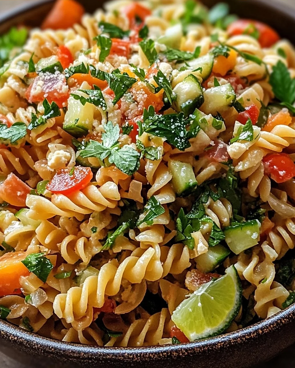 Limetten Crunch Nudelsalat
