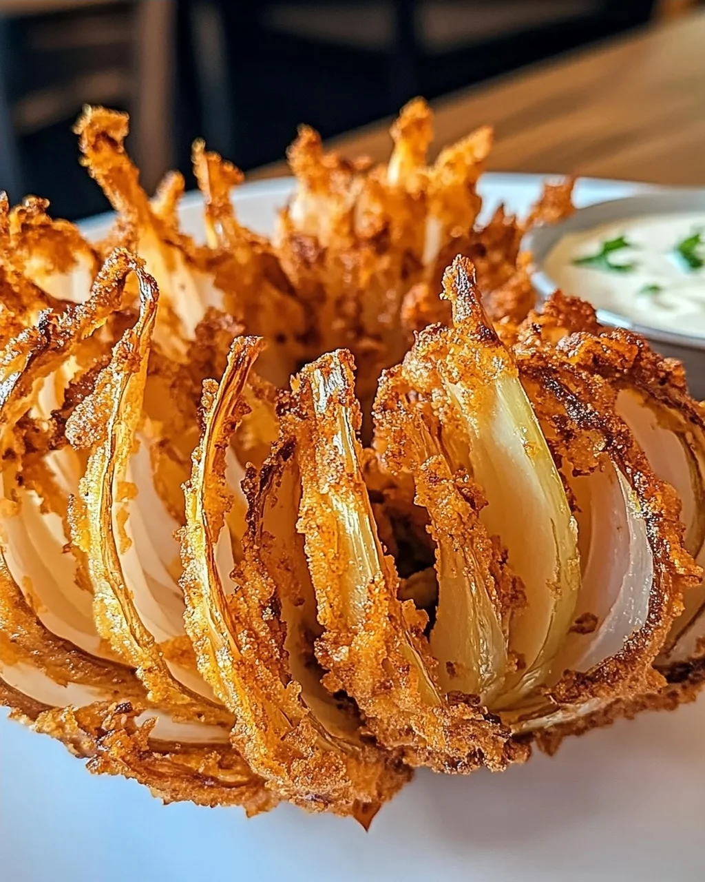 Luftfritteuse blühende Zwiebel: Knuspriger Genuss