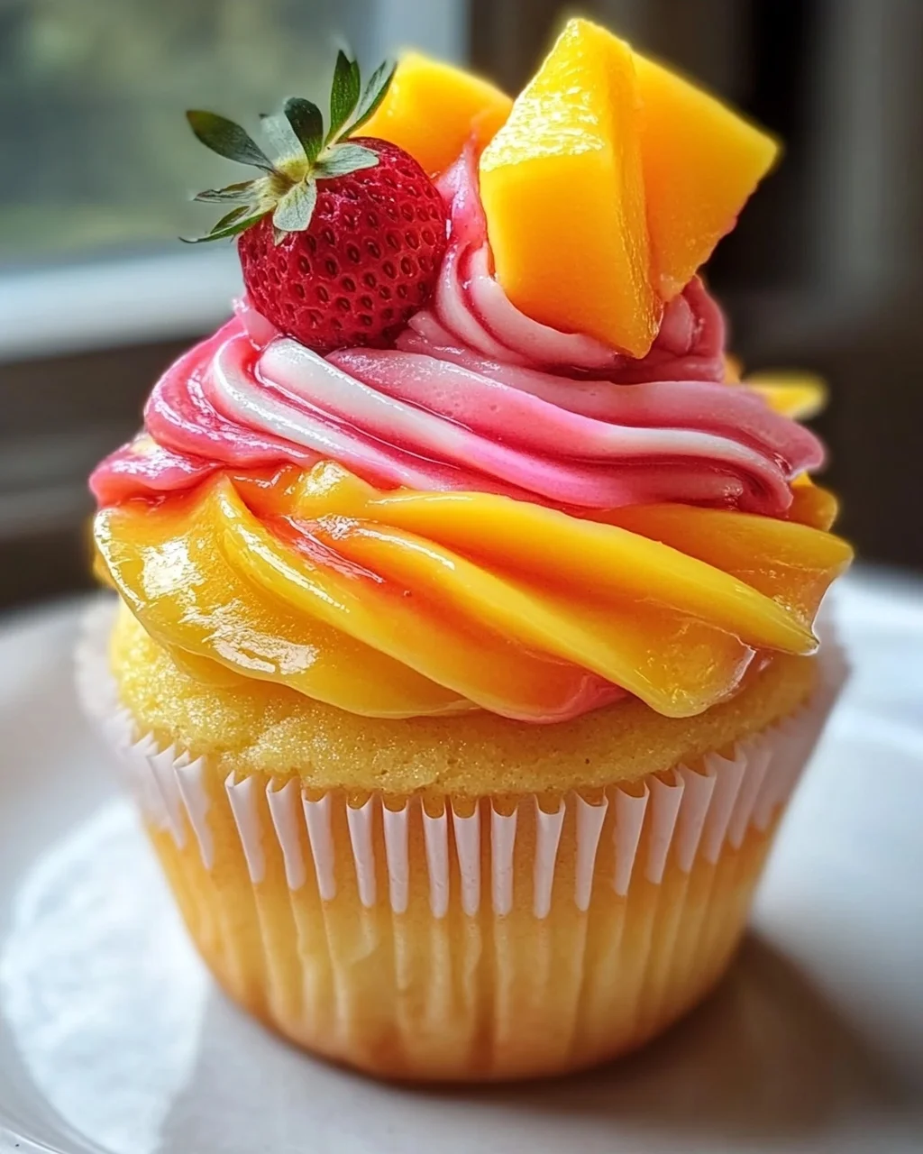 Mango-Erdbeer Sunset Cupcakes: Fruchtiger Sommergenuss!