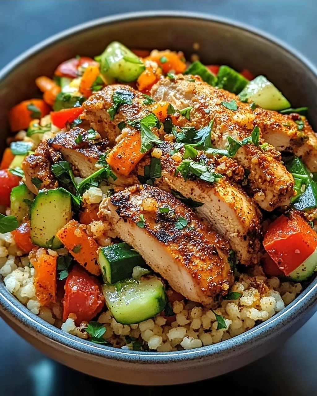 Marokkanische Hühner-Couscous-Schüssel